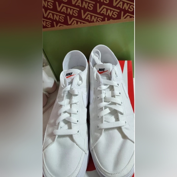 Nike Court Legacy Canvas CW6539-100 Wht/Blk Low Top Sneaker 7.5M - Picture 6 of 14